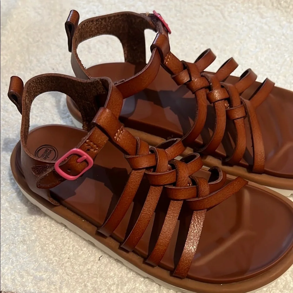 Kids Wonder Nation Brown & Pink Strappy Sandals - Picture 5 of 5
